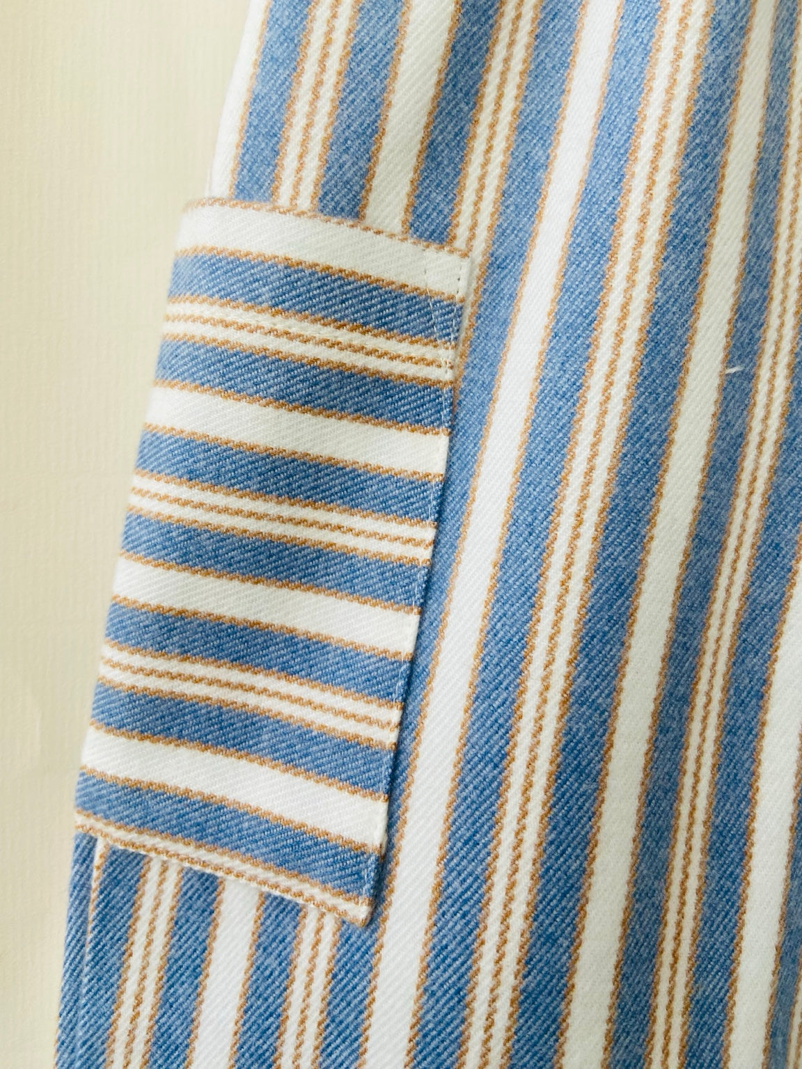 Striped Organic Viyella Pants - Blue