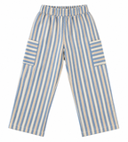 Striped Organic Viyella Pants - Blue